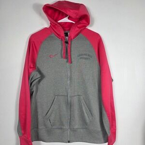Nike Therma Fit Colorado Mesa University Flaw Full Zip Hoodie Gray Pink Womens L